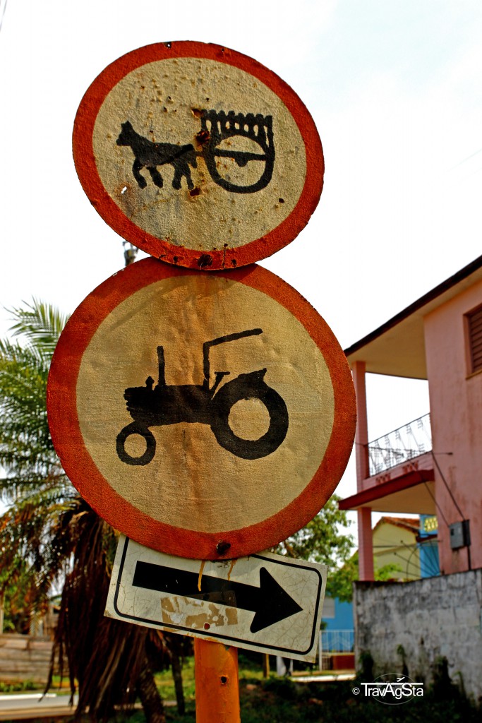 Road signs in Vinales, Cuba - not part of a museum!