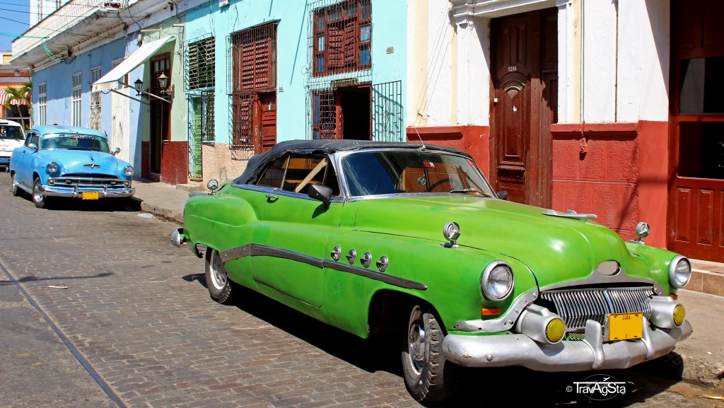 Two especially beautiful vintage cars in Trinidad, Cuba