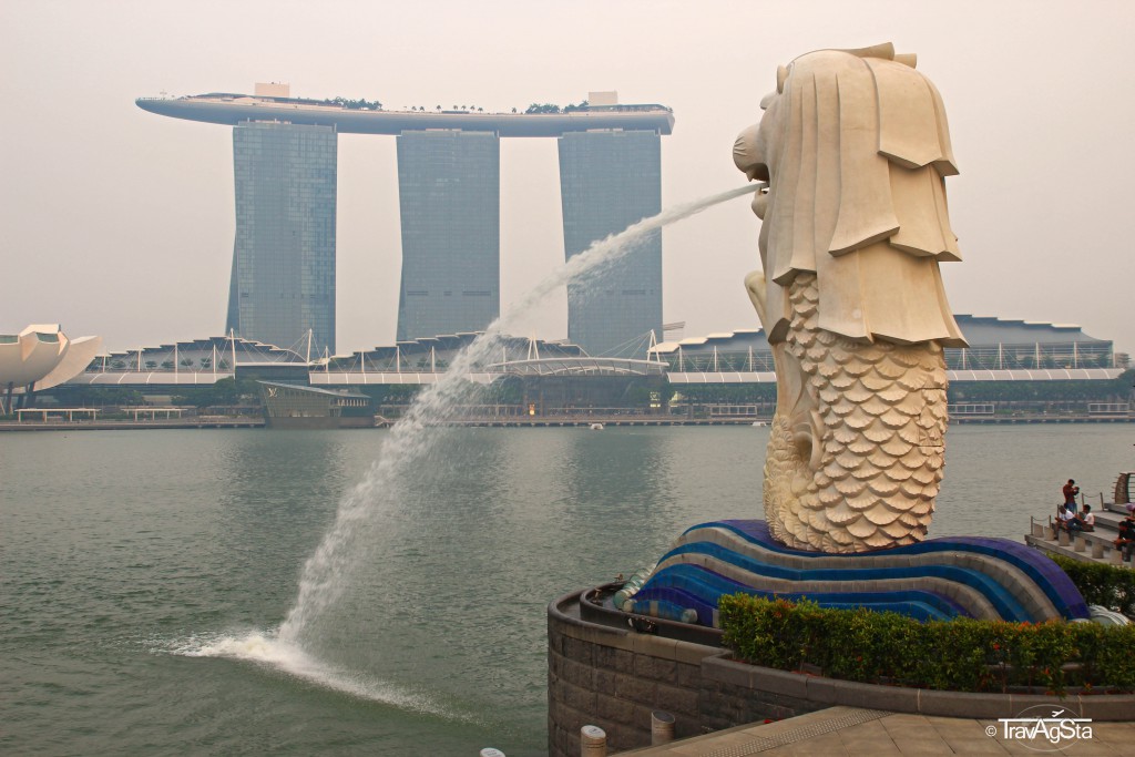 Marina Bay Sands, View from Merlion, Singapore