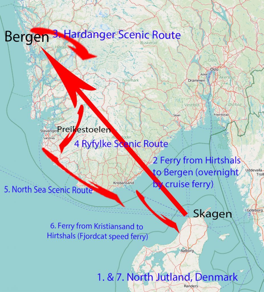 Routenempfehlung Norwegen & Dänemark in 1 Woche